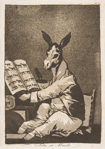 Plate 39 from Los Caprichos: And so was his grandfather by Francisco de Goya