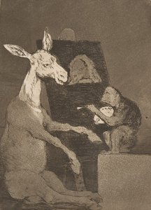 Plate 41 from Los Caprichos: Neither More Nor Less (Ni mas ni menos), 1799