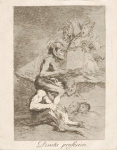 Plate 70 from Los Caprichos: Devout Profession by Francisco de Goya