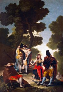 A Maja and Gallants by Francisco de Goya