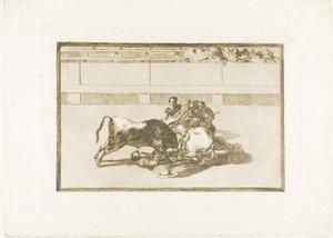 A Picador is Unhorsed and Falls under the Bull, plate 26 from The Art of Bullfighting by Francisco Jose de Goya y Lucientes