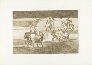 Banderillas with Firecrackers, Plate 31 from The Art of Bullfighting by Francisco Jose de Goya y Lucientes