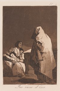 Here Comes the Bogey, late 18th-early 19th century (print) by Francisco de Goya