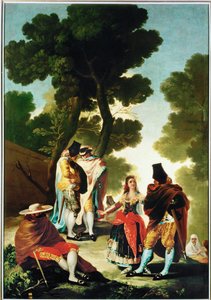 The Maja and the Cloaked Men by Francisco Jose de Goya y Lucientes