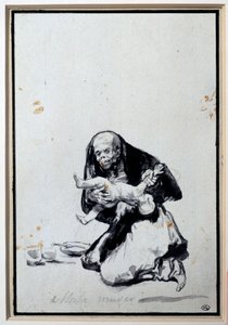 The wrong woman Anthropophagy Scene, a witch has a child by Francisco de Goya