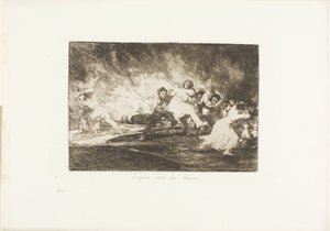 They Escape through the Flames, plate 41 from The Disasters of War by Francisco Jose de Goya y Lucientes