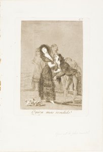 Which of Them is the More Overcome?, plate 27 from Los Caprichos