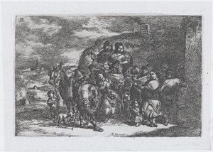 Plate 13: A Group of People Outdoors Including Possibly Musicians, from the Series of Cust..., 1850 by Francisco Lameyer Berenguer