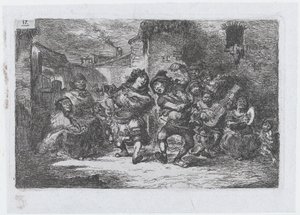 Plate 17: Street Musicians and Dancing Figures, from the Series of Customs and Pastimes