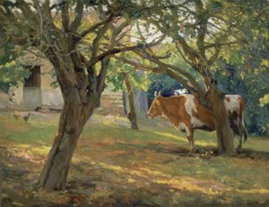 The Orchard of Mr. Juan – 1930/36 – 70.5x90 cm by Francisco Llorens Diaz