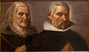 Portrait of a Praying Age Couple