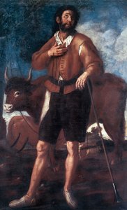 Representation of Saint Isidore the Ploughman, He miraculously caused water to emerge from the water of arid soil