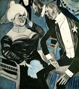 An English man asking a French woman to dance, 1905 by Francisco Sancha y Lengo
