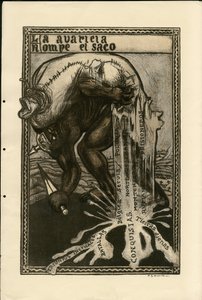 Illustration of Francisco Sancha Lengo - Flying leaf, circa 1915 - War of 14-18, Germany Prussia, Silver, Belligerants and symbols, Spanish language, Foreign press by Francisco Sancha y Lengo