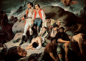 The Battle of Trafalgar in 1805 (Detail) by Francisco Sans y Cabot