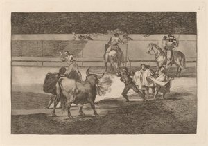 Banderillas with Firecrackers by Francisco de Goya