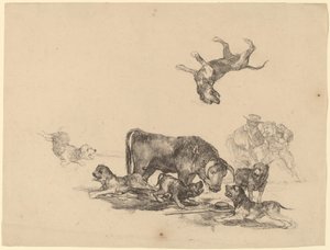 Bull Attacked by Dogs by Francisco de Goya