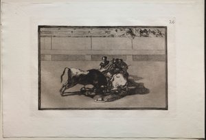 Bullfights: A Picador is Unhorsed and Falls Under the Bull by Francisco de Goya