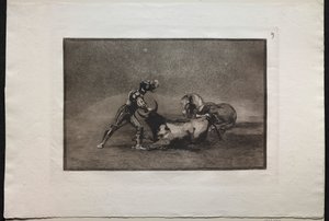 Bullfights: A Spanish Knight Kills the Bull After Having Lost His Horse