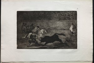 Bullfights: A Spanish Mounted Knight Breaking Short Spears with the Help of Assistants by Francisco de Goya