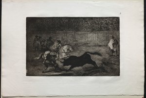 Bullfights: A Spanish Mounted Knight Breaking Short Spears with the Help of Assistants by Francisco de Goya