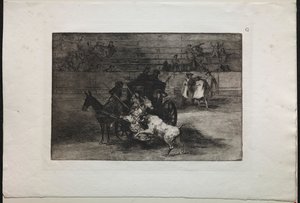 Bullfights: Fight in a Carriage Harnessed to Two Mules by Francisco de Goya