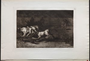 Bullfights: Mariano Ceballos, Alias the Indian, Kills the Bull From his Horse by Francisco de Goya