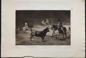 Bullfights: The Celebrated Picador, Fernando del Toro, Draws the Fierce Beast on with his Pique by Francisco de Goya
