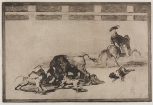 Bullfights: They Loose Dogs on the Bull, 1876 by Francisco de Goya