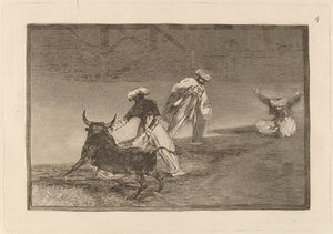They Play Another with the Cape in an Enclosure by Francisco de Goya