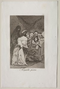 Caprichos: Swallow it, Dog! by Francisco de Goya