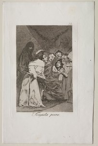 Caprichos: Swallow it, Dog! by Francisco de Goya