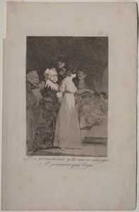 Caprichos: They Say, Yes and Give Their Hand to the First Comer by Francisco de Goya