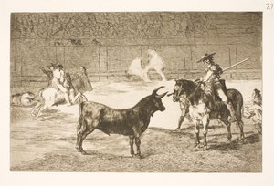 The Celebrated Picador, Fernando del Toro, Provokes the Angry Bull with His Lance