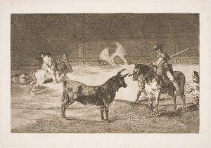 The Celebrated Picador, Fernando del Toro, Provokes the Angry Bull with His Lance by Francisco de Goya