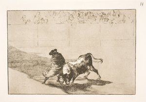 The Very Talented Student from Falces, Honored in His Cape, Tricks the Bull with His Body Movements by Francisco de Goya