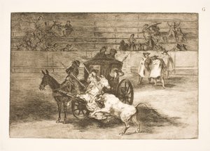 Fight from a Chariot Drawn by Two Donkeys by Francisco de Goya