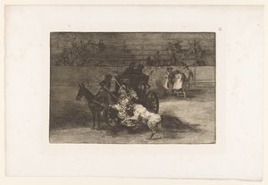 Men Attacking a Bull from a Carriage by Francisco de Goya