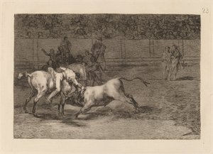 Mariano Ceballos, Alias the Indian, Kills the Bull from His Horse by Francisco de Goya