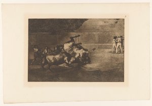 Horse Knocked Over by a Bull by Francisco de Goya