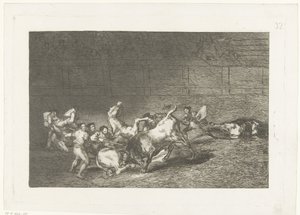 Picador Stabs a Bull with a Lance by Francisco de Goya