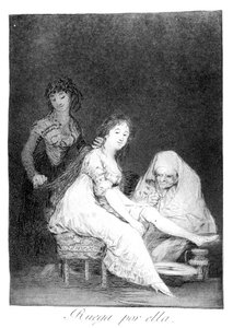 She prays for her by Francisco de Goya
