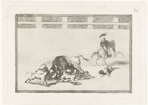 Bull Attacked by Dogs by Francisco de Goya