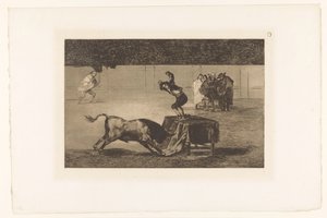 Bullfighter Standing on a Table in the Arena (series title: La Tauromaquia) by Francisco de Goya