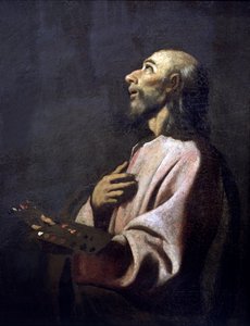 Saint Luke as a Painter Before Christ on the Cross by Francisco de Zurbaran