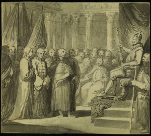 Tsar Vasili IV Ivanovich Shuisky before King Sigismund III Vasa by Franciszek Smuglewicz