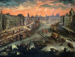 View of Paris from the Pont Royal by Franco Flemish School