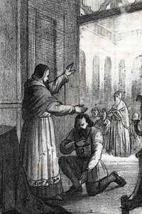 Meeting between Pope Paul III and Charles Quint at Rocca di Busseto in 1543 by Franco Mistrali
