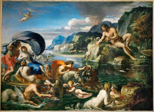 Acis and Galatea Hiding Before Polyphemus by Francois (1590 1650) (after) Perrier