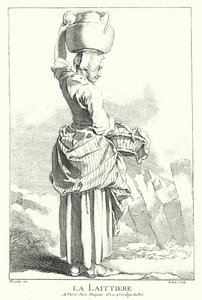 Milkmaid (engraving) by Francois (after) Boucher